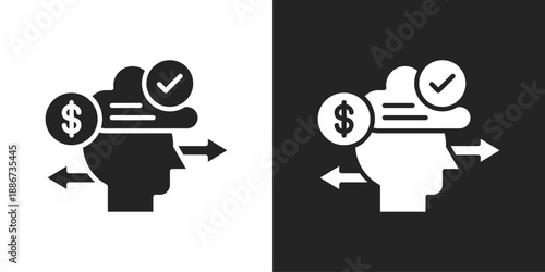 Decision Icon In Black And White Glyph Style