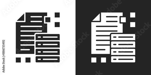 Database Icon In Black And White Glyph Style