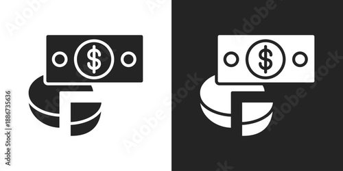 Allocation Icon In Black And White Glyph Style
