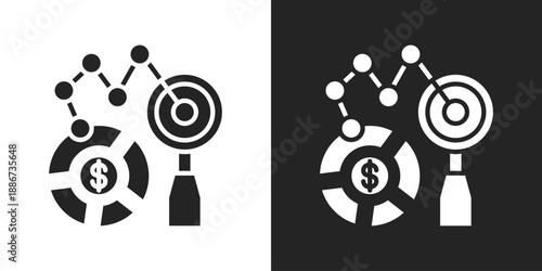 Predictive Chart Icon In Black And White Glyph Style