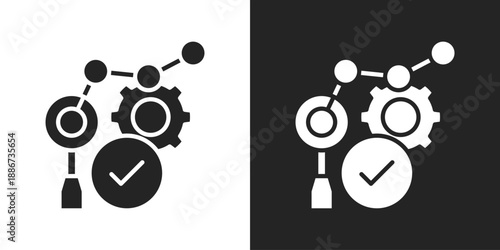Analytics Icon In Black And White Glyph Style