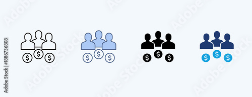 Customer Multiple Icon Illustration Vector