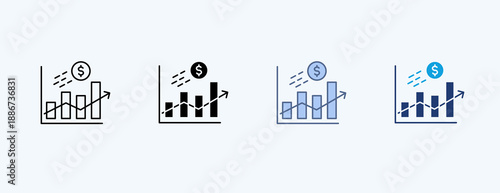 Profit Growth Multiple Icon Illustration Vector