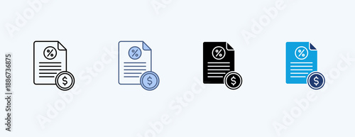 Tax Multiple Icon Illustration Vector