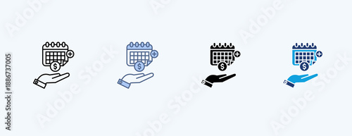 Longterm Debt Multiple Icon Illustration Vector