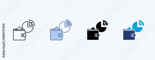 Share Of Wallet Multiple Icon Illustration Vector