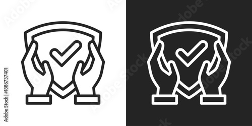 Patronage Icon In Black And White Line Style