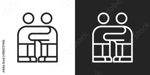 Empathy Icon In Black And White Line Style