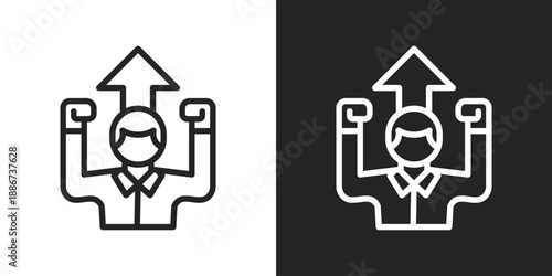 Motivated Icon In Black And White Line Style