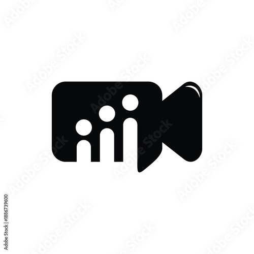 Video Analytics Camera Icon with Data Chart Concept