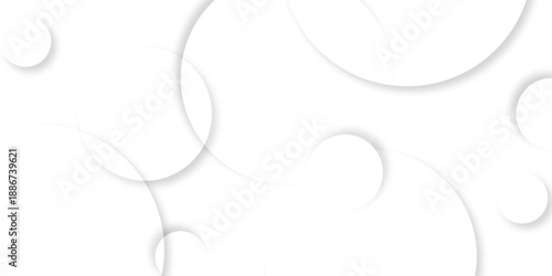 Abstract background with circle white abstract geometric background with soft light white paper circles in design .Gray abstract. Modern design background for report and project presentation template.