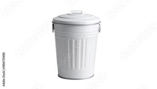 Wallpaper Mural White Metal Trash Can With Lid Isolated On Transparent Background For Waste Disposal And Recycling Concepts Cleanliness And Organization In Home Or Office Torontodigital.ca