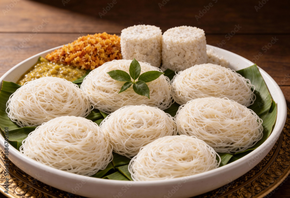 Fototapeta premium white string hoppers (idiyappam)