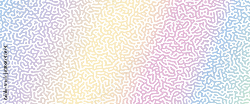 Abstract Reaction-diffusion or Turing pattern natural texture, in a coral pink gradient colour scheme. Linear design with biological shapes.Organic lines in memphis. abstract turing organic wallpaper.