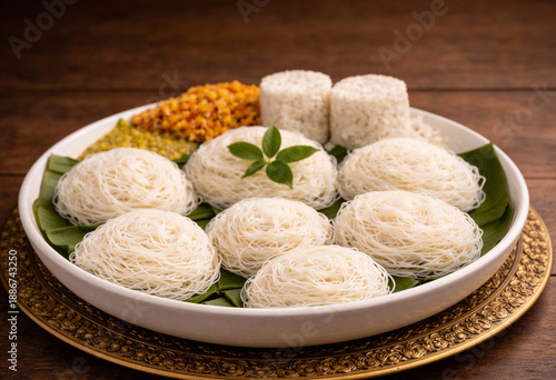 white string hoppers (idiyappam)