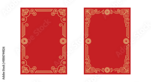 Red Playing Cards with Gold Ornate Border.