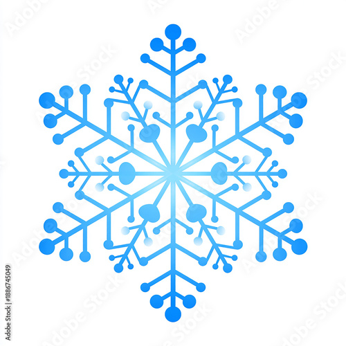 Modern gradient blue snowflake symbol isolated on a clean white background. . made with generative AI