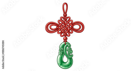 Red and Green Jade Pendant Ornament.