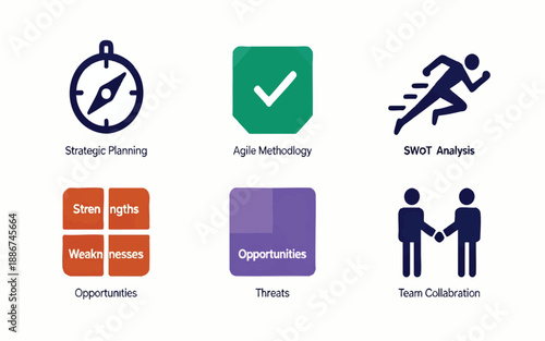Action Plan and Strategic Project Management Icons
