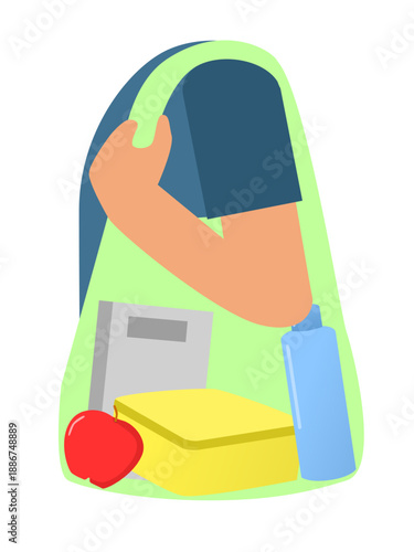 Person bringing their own tote bag. Eco friendly daily habit illustration