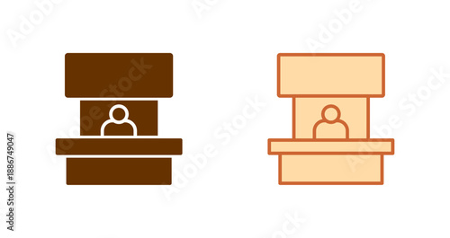 Podcast Recording Booth Icon Design