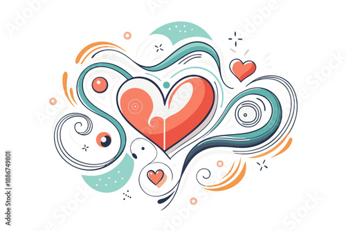 sketch love poetry line decoration