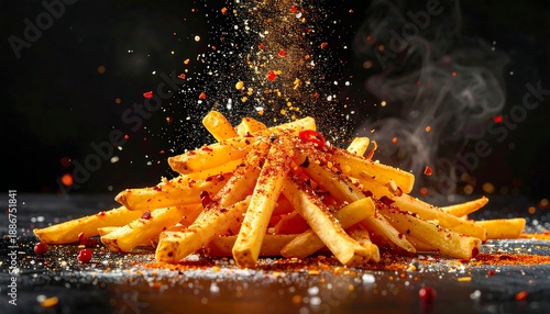 Spiced French Fries - A Culinary Delight with Flavorful Seasoning.