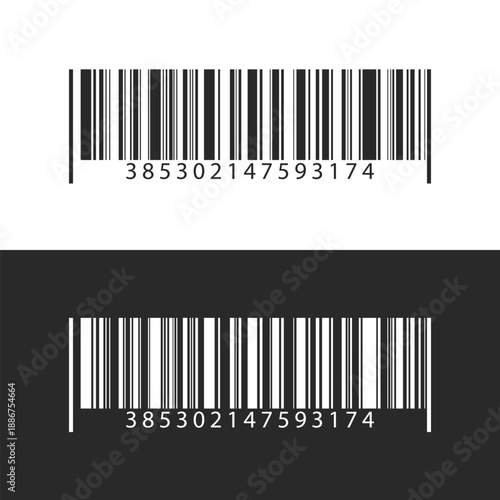 Vector icon of a fake barcode. A universal code for scanning goods or products. A barcode icon for distributing goods for stores, etc. An element for your design.