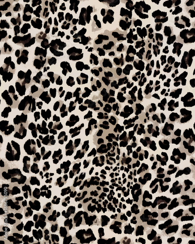 Photography leopard animal skin seamless pattern, watercolor texture textile design