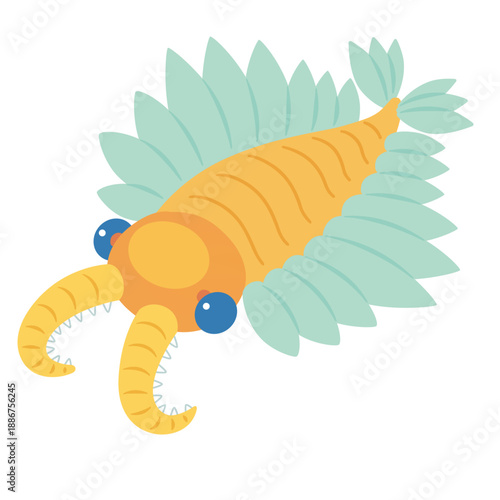 Anomalocaris flat illustration