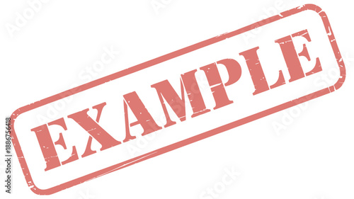 Example grunge rubber stamp, worn red vector illustration, vintage label design, retro stamp concept, document approval, caution signage, distressed office graphic