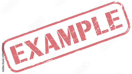 Example grunge rubber stamp, distressed red texture illustration, vintage label vector, retro office stamp design, warning or approval graphic, document signage concept