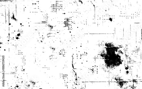 Wallpaper Mural Background of black and white texture. Abstract monochrome pattern of spots, cracks, dots, halftone. Torontodigital.ca