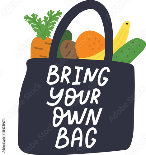 Bring your own food hand drawn vector illustration. 