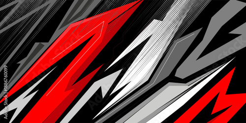 Car decal design vector. Graphic abstract stripe racing background kit designs for wrap vehicle, race car, rally, adventure and livery