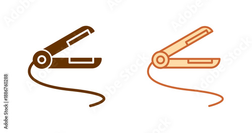 Hair Iron Icon Design