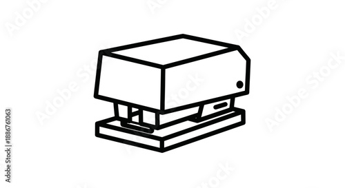 A simple line drawing of a stapler on a white background.
