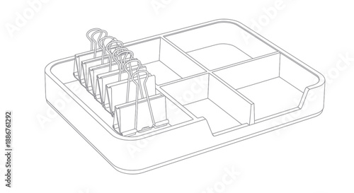 Modern office organizer with binder clips and compartments