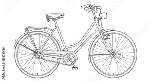 Illustration of a classic vintage bicycle on a white background.