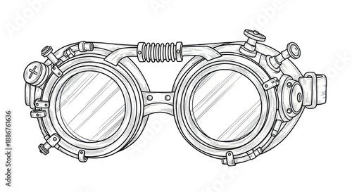 Steampunk goggles illustration
