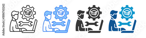 Apprenticeship Icon Set Multiple Style Collection