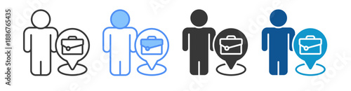 Job Position Icon Set Multiple Style Collection