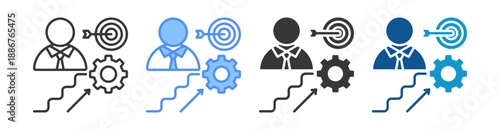 Career Management Icon Set Multiple Style Collection