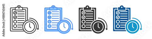Planning Icon Set Multiple Style Collection