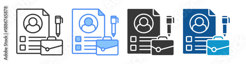 Job Application Icon Set Multiple Style Collection