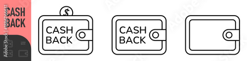 Cash back service. Saving money concept. Cashback icon with wallet and coins. Money refund label. Online cash back. Money economy service, shopping partner program. Save savings. Vector illustration