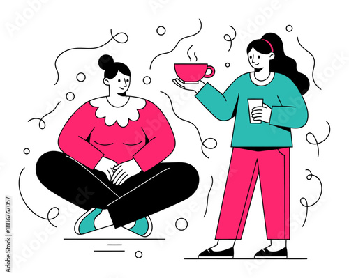 Mindfulness Breathing Exercise - Vector Illustration