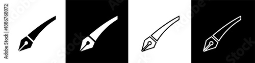 Writing Instrument Icon: A Classic Fountain Pen Symbol for Communication and Creativity