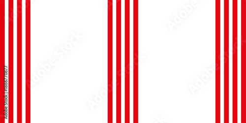 Vertical red and white stripes background. Seamless and repeating pattern. Christmas holiday Vector Pattern.