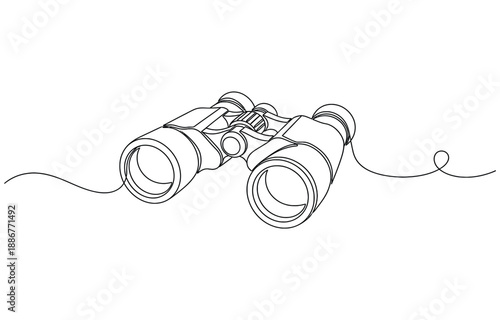 Continuous one line drawing of Binocular.